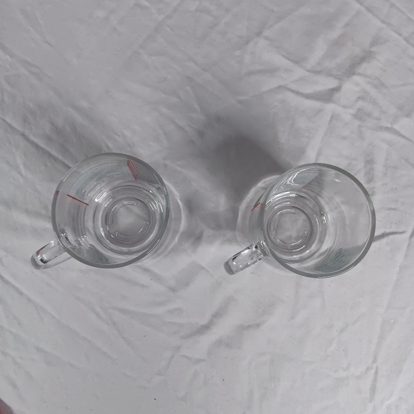 VTG Santa bear Christmas Mugs Glass Coffee Cups set 2005 Marshall Fields Holiday - Picture 7 of 8